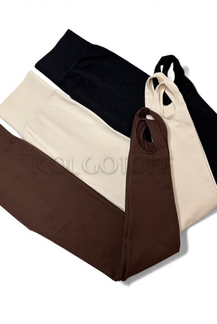 Леггинсы бесшовные в рубчик со штрипками оптом KOLGOTOFF Leggings STRAPS Ribbed LIGHT