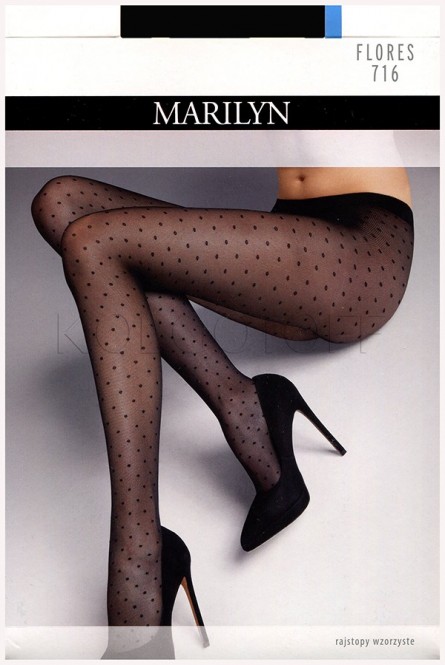Колготки с узором в точку оптом MARILYN Flores 716