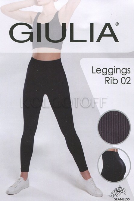 Леггинсы бесшовные в рубчик оптом GIULIA Leggings RIB model 02 без пуш ап