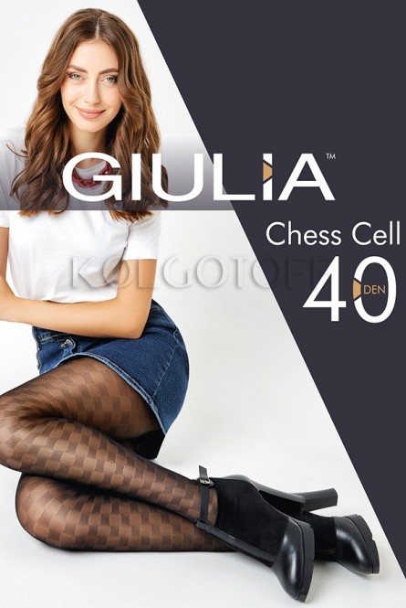 Женские колготки с узором оптом GIULIA Chess Cell 40 model 1