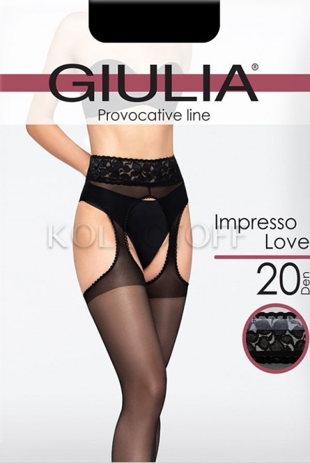 Колготки с имитацией чулок оптом GIULIA Impresso Love 20