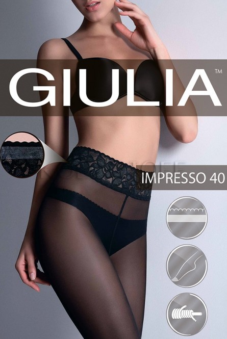 Колготки с силиконовым поясом оптом GIULIA Impresso 40