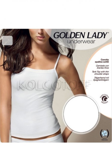 Бесшовная майка на тонкой бретели GOLDEN LADY Canotta con spalline in tussuto