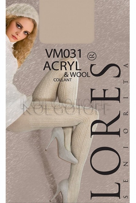 Тёплые колготки с узором оптом LORES VM 031 Acryl&Wool