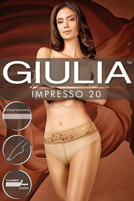 Колготки женские с силиконовым поясом оптом GIULIA Impresso 20