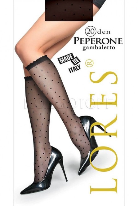 Гольфы женские с узором оптом LORES Peperone gambaletto 20