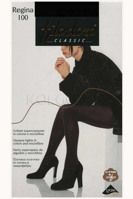 Тёплые женские колготки с хлопком оптом FILODORO Regina 100
