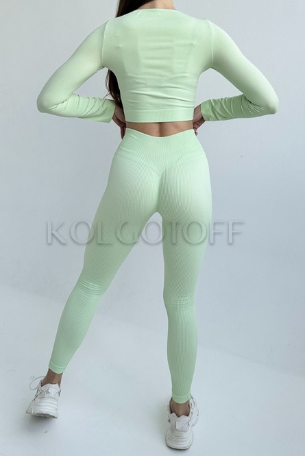 Леггинсы бесшовные в рубчик оптом GIULIA Leggings RIB 02 без пуш ап