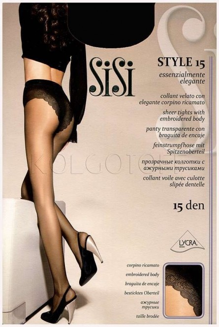 Колготки женские с ажурными трусиками оптом SISI Style 15