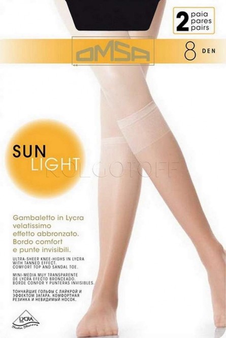Ультратонкие женские гольфы оптом OMSA Sun Light 8 gambaletto