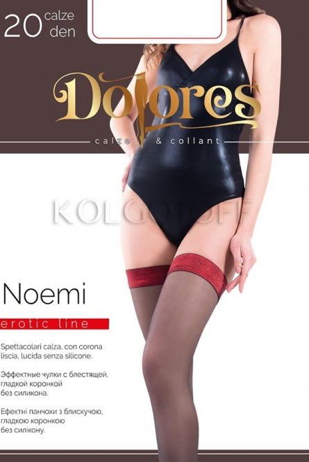 Чулки с гладкой цветной коронкой оптом DOLORES Noemi 20 calze erotic line