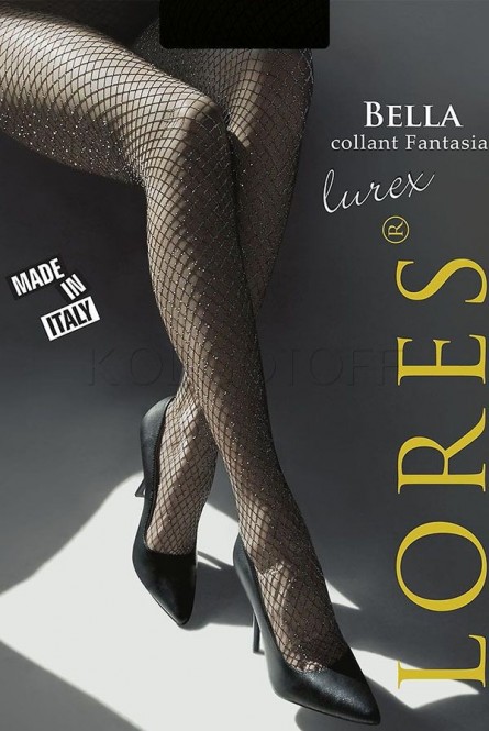 Колготки женские в сетку с люрексом оптом LORES Bella lurex