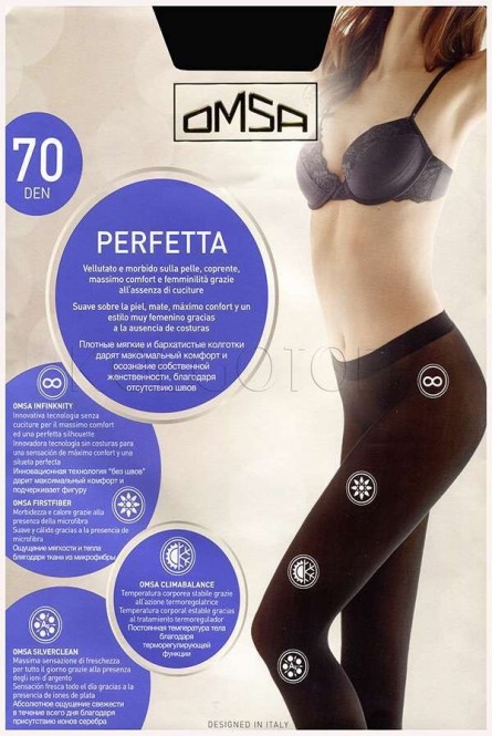 Бесшовные плотные колготки из микрофибры оптом OMSA Perfetta 70
