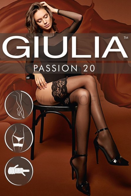 Чулки женские с широкой резинкой оптом GIULIA Passion 20