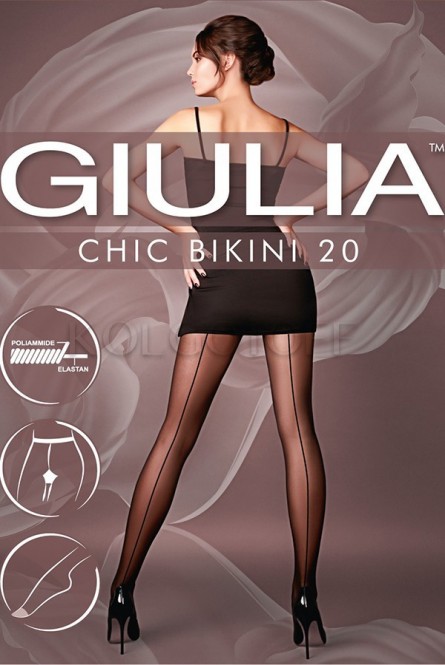 Колготки женские со швом оптом GIULIA Chic 20 bikini