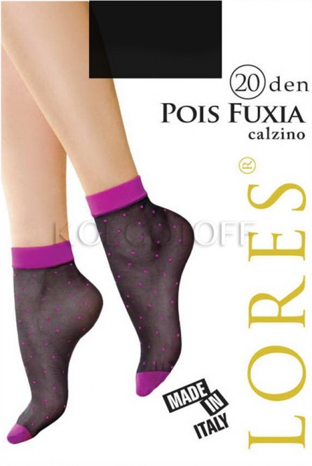 Носки женские с узором оптом LORES Pois Fuxia 20 calzino