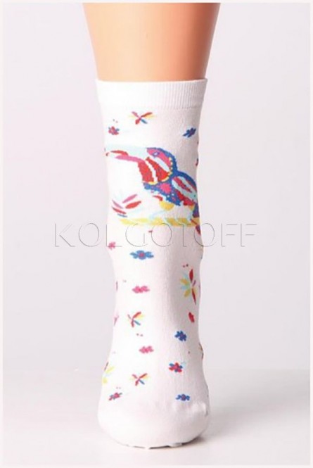 Носки женские хлопковые с узором оптом GIULIA LSL-04