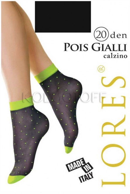 Носки женские с узором оптом LORES Pois Gialli 20 calzino