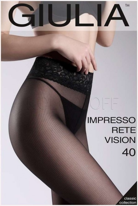 Колготки с силиконовым поясом оптом GIULIA Impresso Rete Vision 40