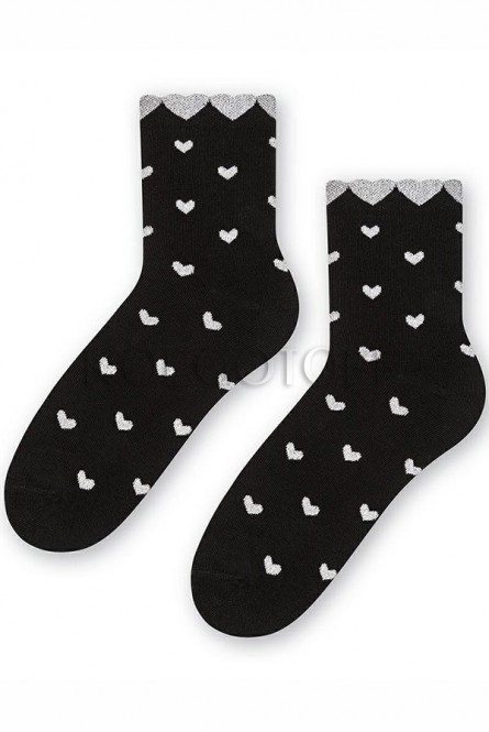 Женские носки с узором оптом STEVEN ART136 сердечки