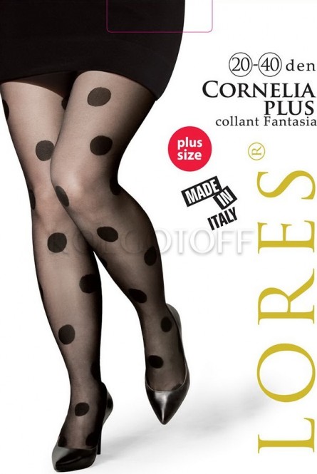 Колготки с узором большого размера оптом LORES CORNELLA PLUS 20/40