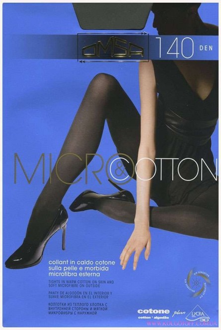 Двухслойные колготки с хлопком оптом OMSA MicroCotton 140