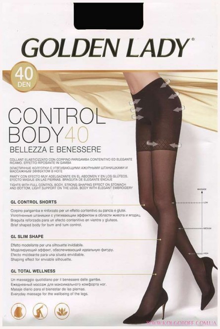 Колготки с моделирующими шортиками GOLDEN LADY Control Body 40