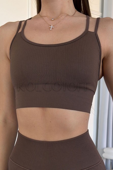 Бесшовный спортивный топ оптом TM KOLGOTOFF TOP Define Ribbed LUXE