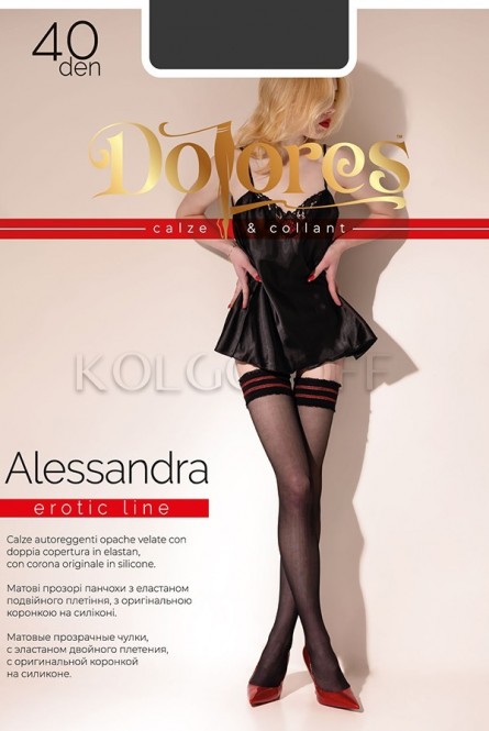 Чулки с цветной резинкой оптом DOLORES Alessandra 40 autoreggente erotic line