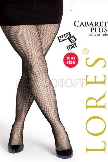 Колготки женские большого размера в сетку оптом Lores Cabaret PLUS Rete