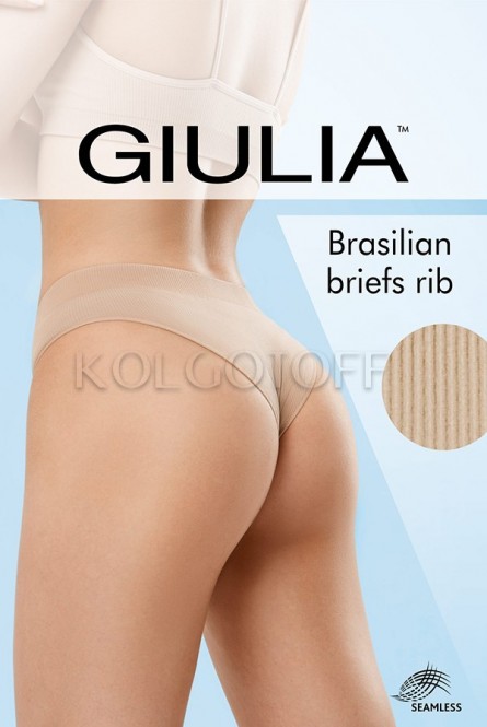 Трусики бесшовные бразилиана в рубчик оптом GIULIA Brasilian briefs RIB