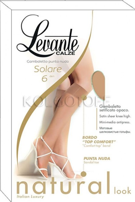 Гольфы женские ультратонкие оптом LEVANTE Solare 6 gambaletto punta nuda