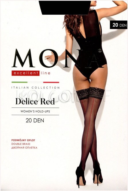 Чулки женские со швом оптом MONA Delice Red 20