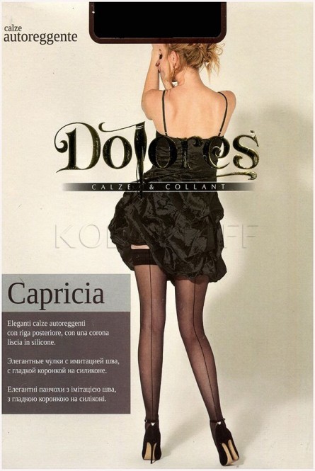 Чулки с гладкой резинкой на силиконовой основе со швом сзади оптом DOLORES Capricia 20