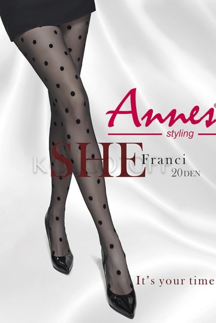 Колготки с узором в средний горох оптом ANNES Franci 20 den