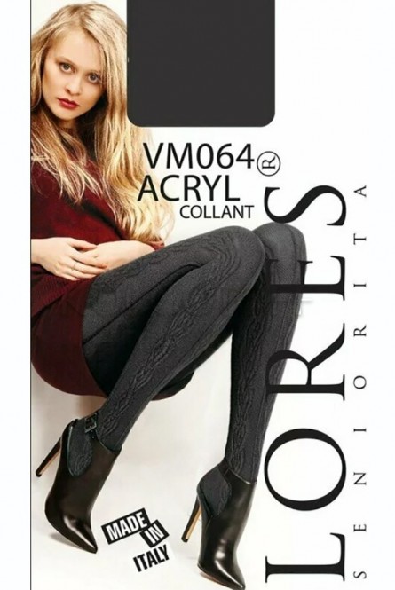 Тёплые колготки с узором оптом LORES VM 064 Acryl