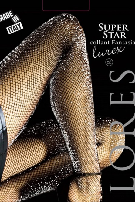 Колготки женские в сетку с люрексом оптом LORES Superstar lurex