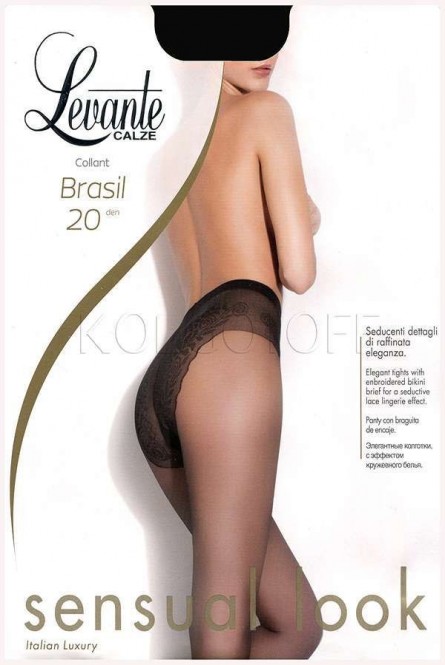 Колготки женские с ажурными трусиками оптом LEVANTE Brasil 20