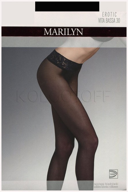 Колготки с силиконовым поясом оптом MARILYN Erotic 30 vita bassa