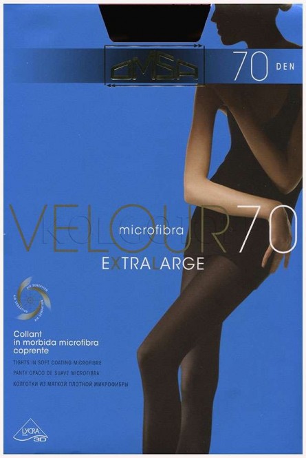 Колготки женские большого размера оптом OMSA Velour 70 XL