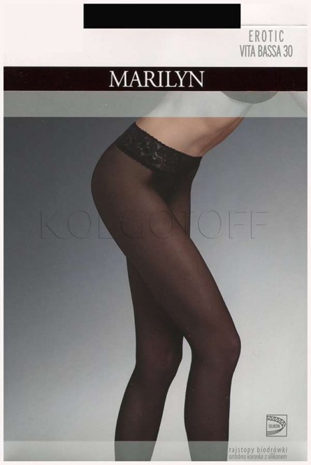 Колготки с силиконовым поясом оптом MARILYN Erotic 30 vita bassa XL