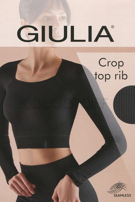 Бесшовная кофта в рубчик оптом GIULIA CROP TOP RIB