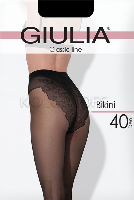 Колготки женские с ажурными трусиками оптом GIULIA Bikini 40