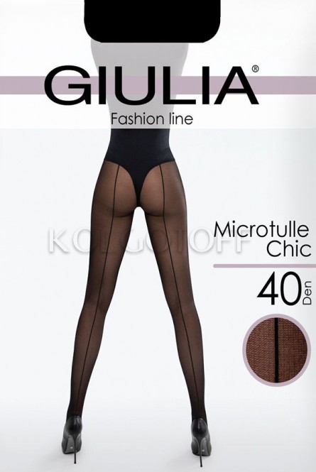 Колготки женские со швом GIULIA MICROTULLE CHIC 40