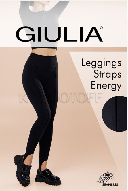 Леггинсы плотные бесшовные со штрипками оптом GIULIA Leggings STRAPS ENERGY