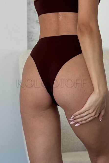 Трусики бесшовные бразилиана в рубчик оптом НТФ Brasilian briefs RIB