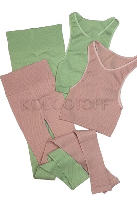 Леггинсы бесшовные в рубчик оптом GIULIA Leggings RIB 02 без пуш ап