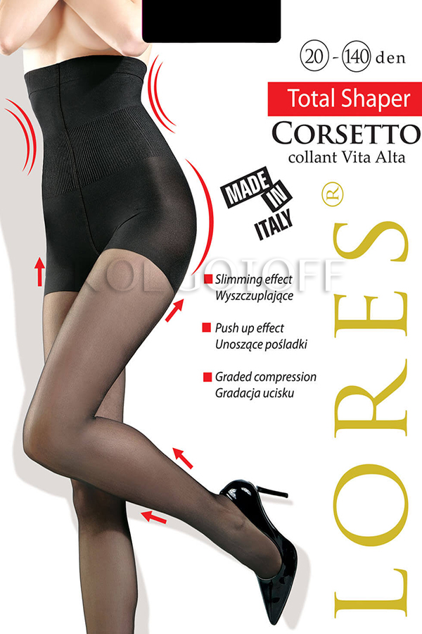 Колготки з моделюючими шортиками оптом LORES Corsetto 20-140 collant Vita Alta