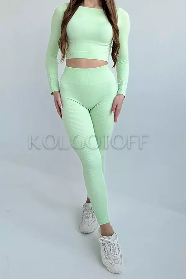 Леггинсы бесшовные в рубчик оптом GIULIA Leggings RIB 02 без пуш ап