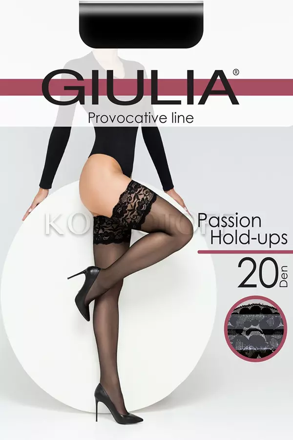 Чулки женские с широкой резинкой оптом GIULIA Passion 20
